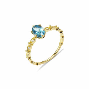 Starry Marquise Blue Topaz Ring