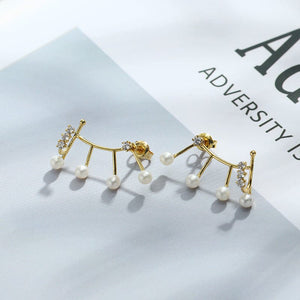 4 Layers Pearl Earrings