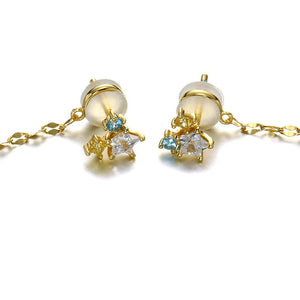 Asymmetrical Star Blue Topaz Earrings