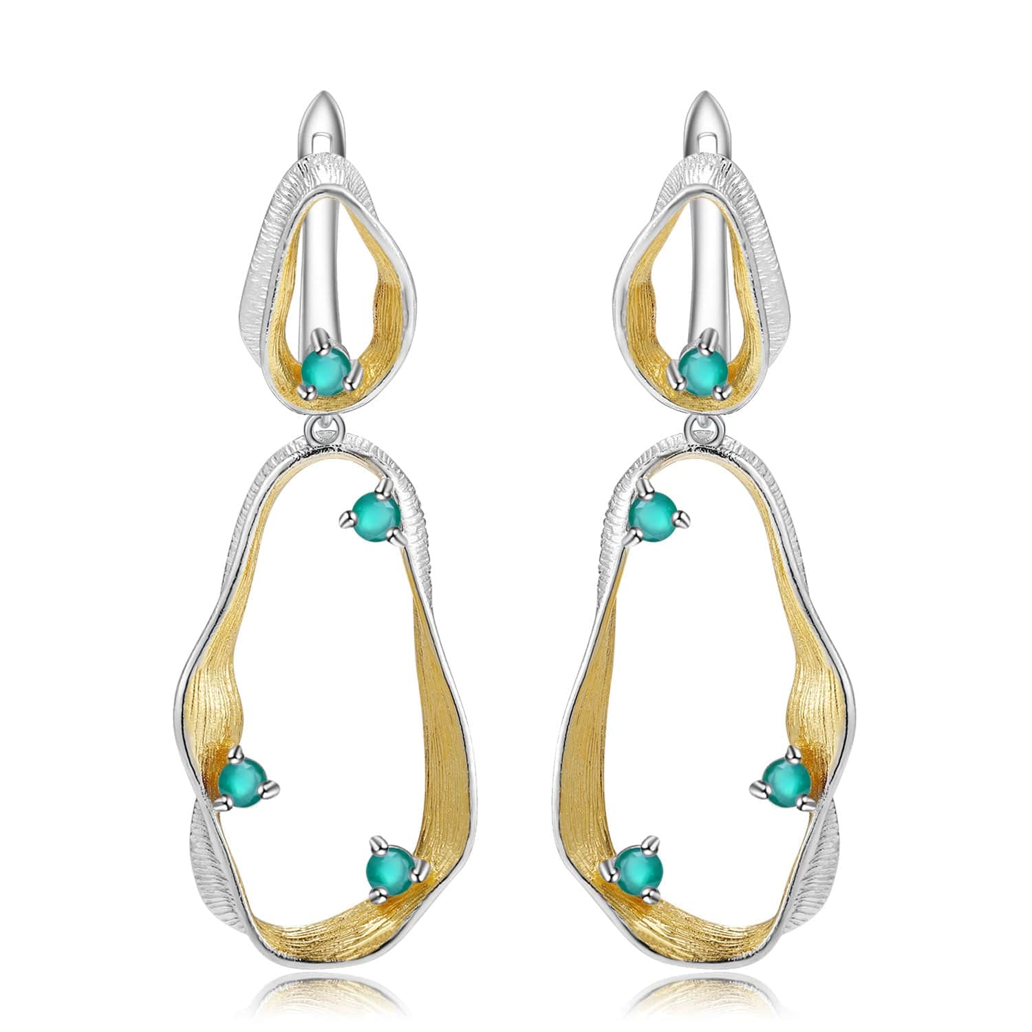 Twist Chrysoprase  Drop Earrings