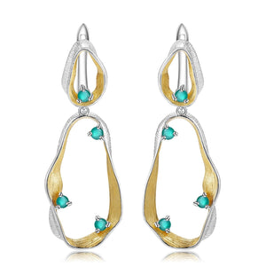 Twist Chrysoprase  Drop Earrings