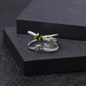 Starry Sky Chrome Diopside Open Ring