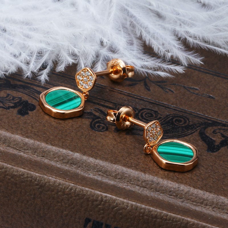 Irregular Malachite  Earrings