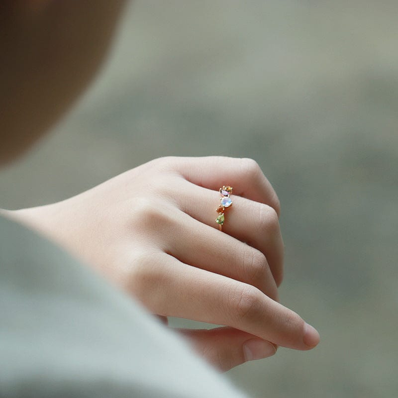 Fantasy Colored Gemstone Moonstone Ring