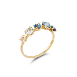 Blue Topaz Gradient Square Ring