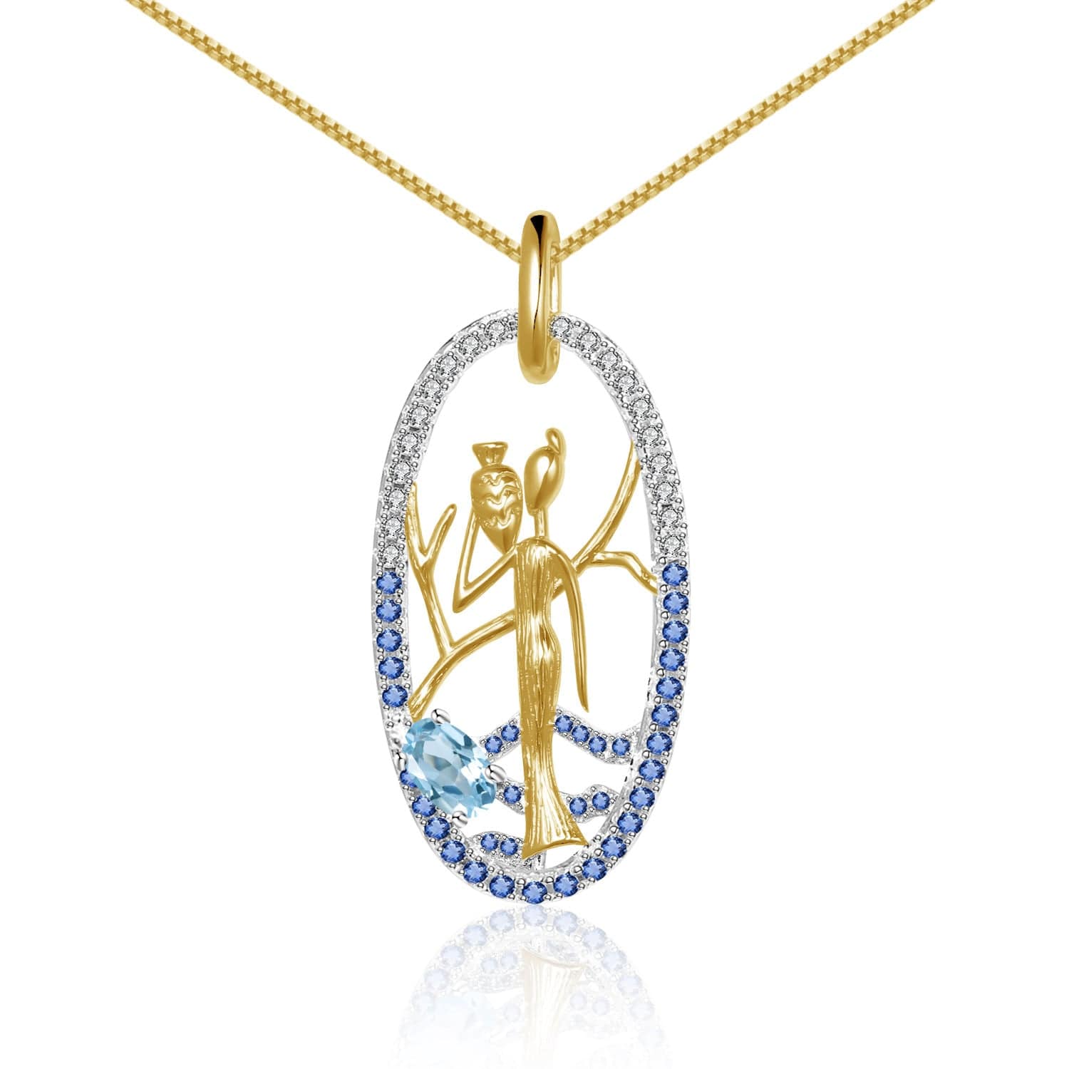 Attention-grabbing Openworked Figure Topaz Pendant