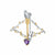 Bow and Arrow Shape Garnet/Amethyst Brooches Pendant Dual-Use