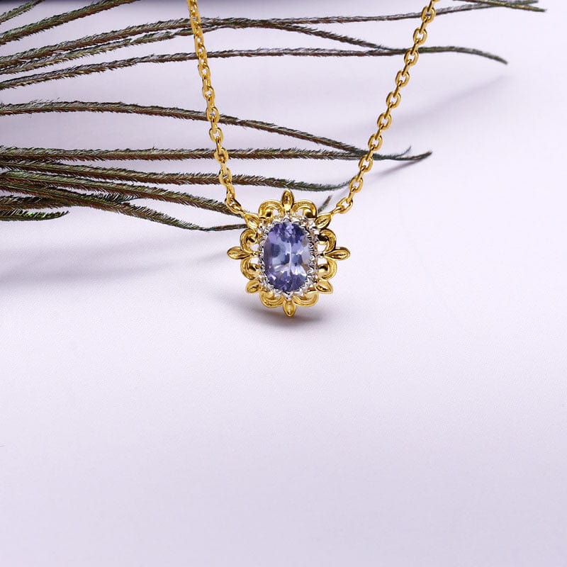 Tanzanite Floral Pendant