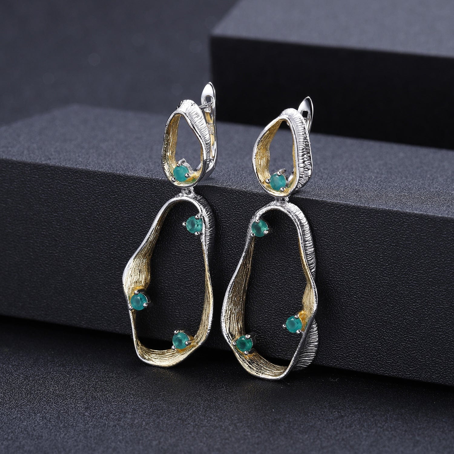 Twist Chrysoprase  Drop Earrings