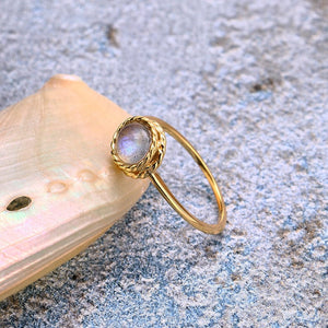 Aquamarine and Labradorite Ring