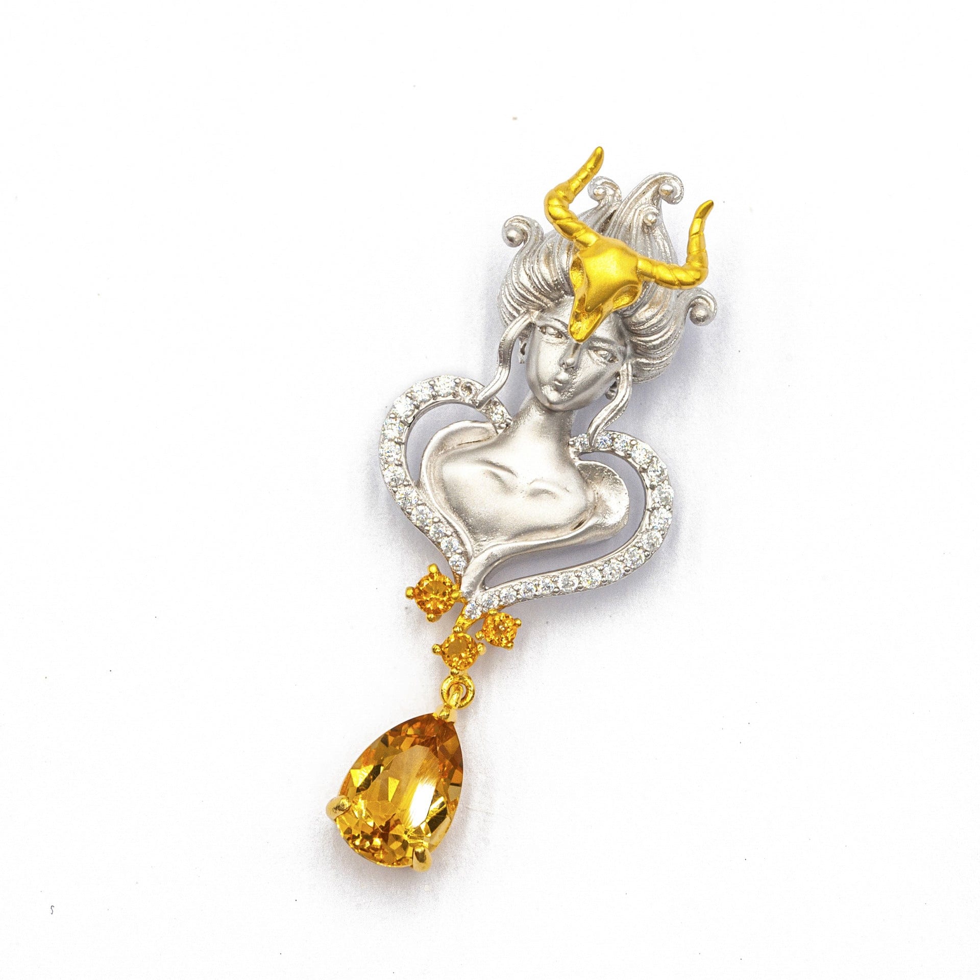 Citrine Bullhead Pendant