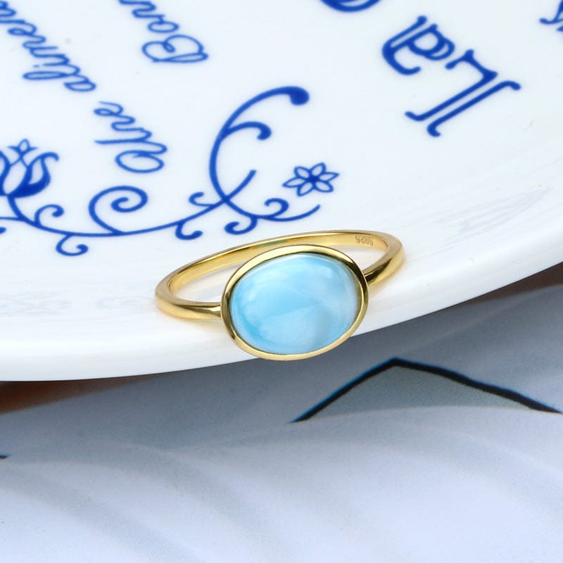 Oval Larimar Ring