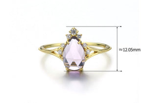 Teardrop Amethyst Ring