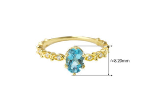 Starry Marquise Blue Topaz Ring