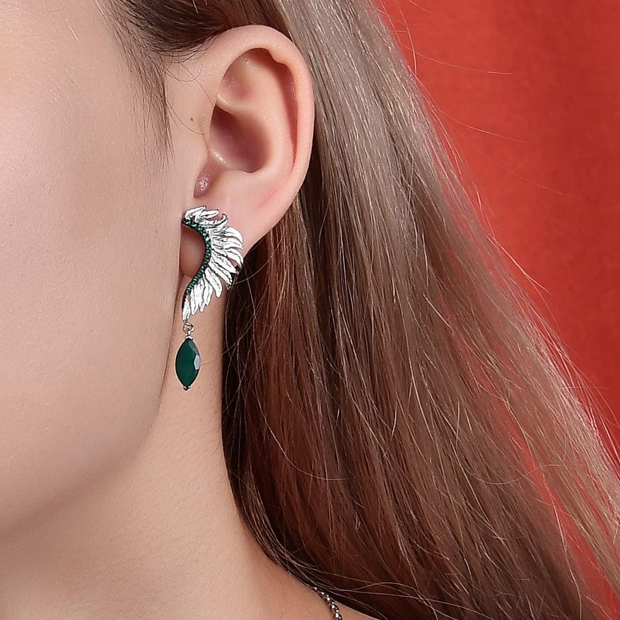 Feather Amethyst/Chrysoprase  Earrings