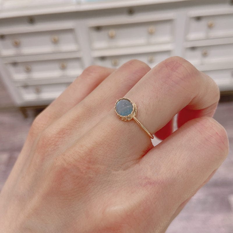 Aquamarine and Labradorite Ring