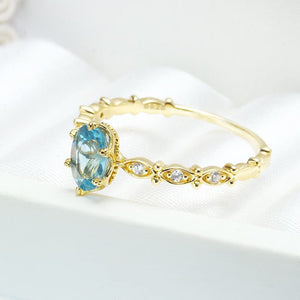 Starry Marquise Blue Topaz Ring