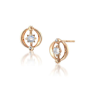 Moonstone Topaz Hoop Earrings