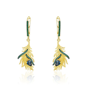 Tassel Feather London Blue Topaz Earrings