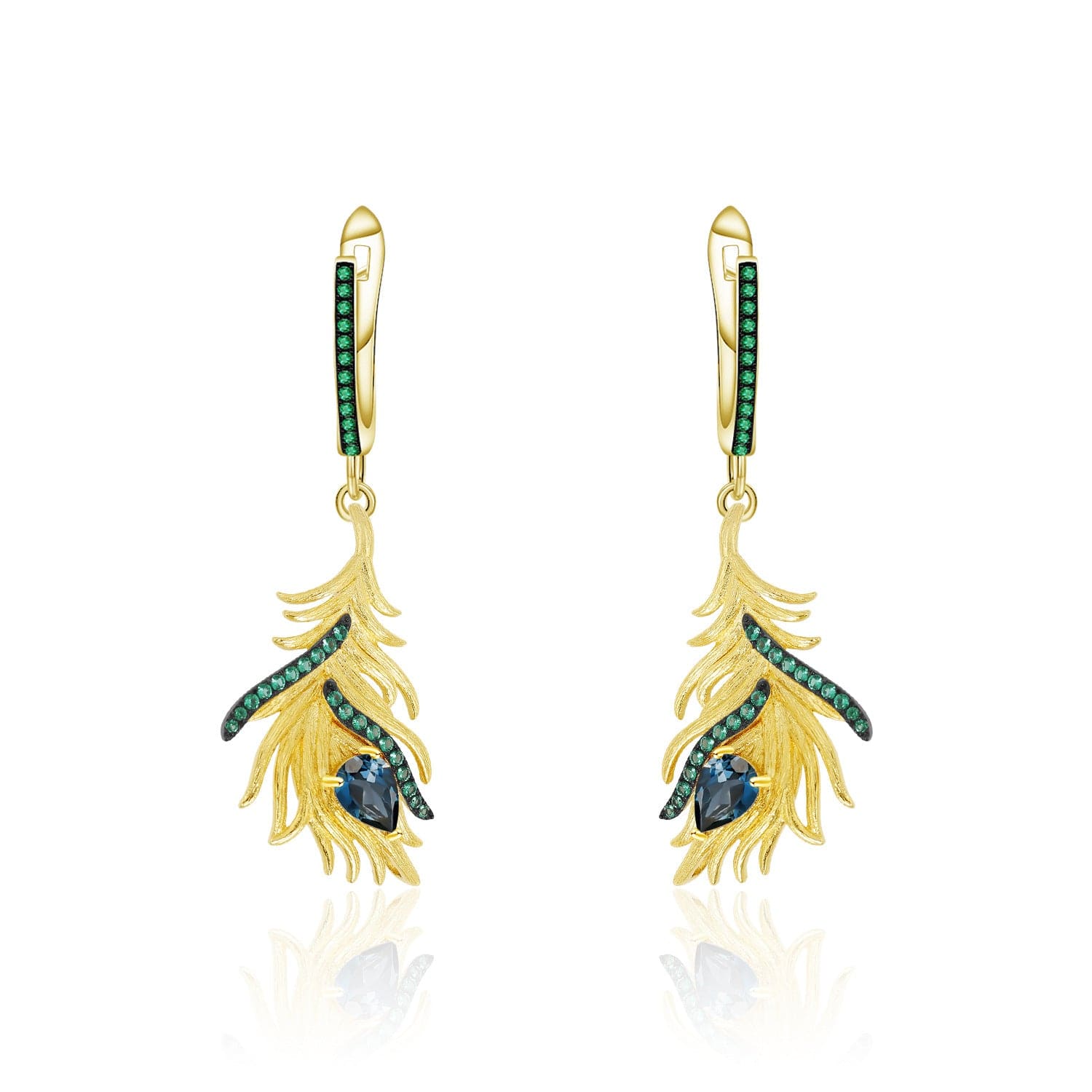 Tassel Feather London Blue Topaz Earrings