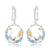 Cute Cat Swiss Blue Topaz Earrings