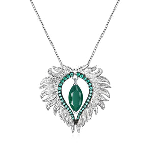 Amethyst/Chrysoprase  Feather Pendant