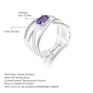 Criss-Cross Amethyst Ring