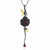 Black Rose Red Garnet Pendant