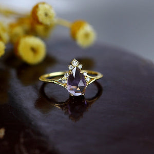 Teardrop Amethyst Ring