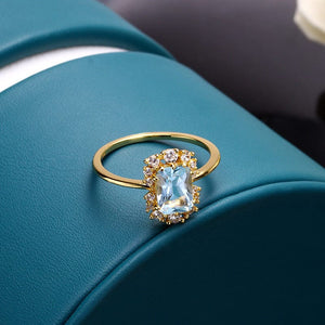 Starry Frame Blue Topaz Ring