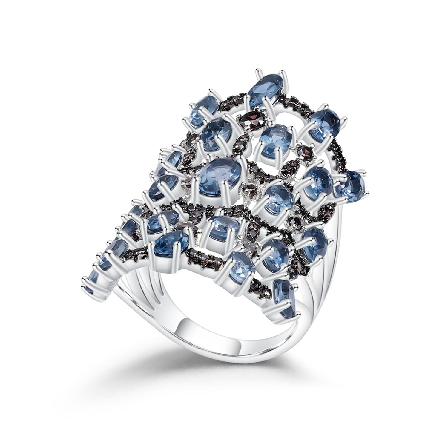 Openwork London Blue Topaz Ring