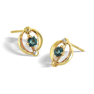 Moonstone Topaz Hoop Earrings