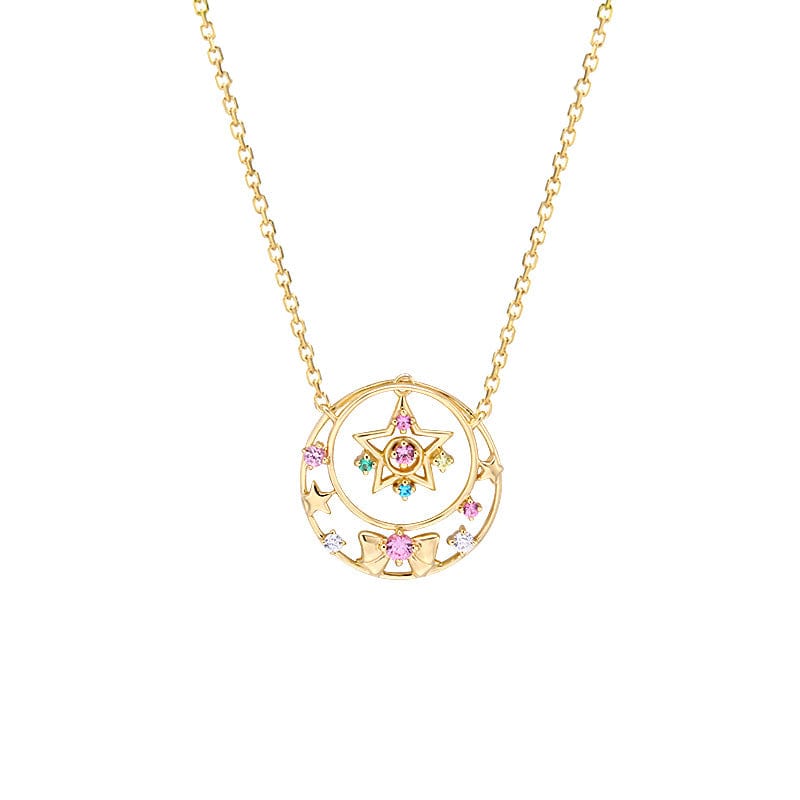 Star Guardian Bow Colorful Zirconium Pendant