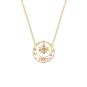 Star Guardian Bow Colorful Zirconium Pendant