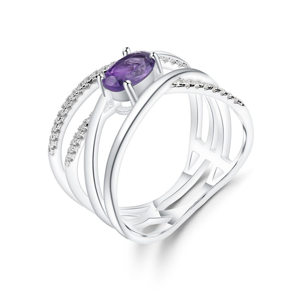 Criss-Cross Amethyst Ring