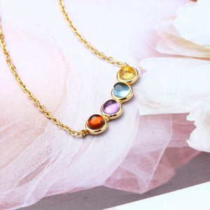 Candy Rainbow Color Natural Crystal Necklace