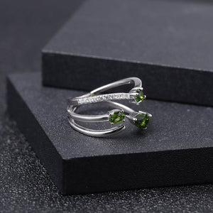 Starry Sky Chrome Diopside Open Ring