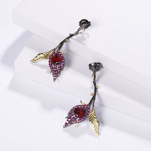 Citrine/Amethyst/Garnet Floral Earrings