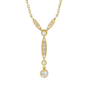 Y-shaped Natural Pearl Topaz Necklace