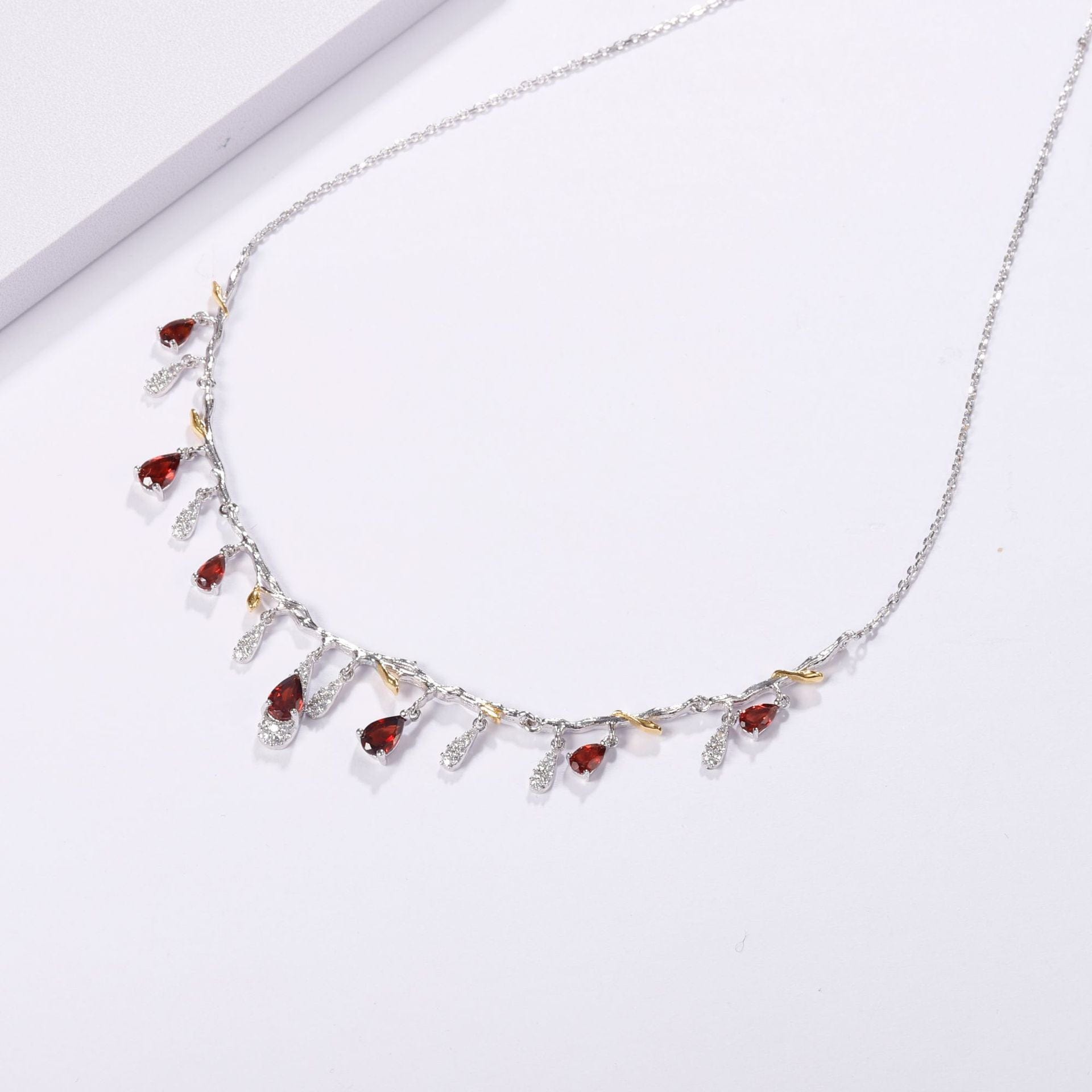 Water Drop Garnet Necklace