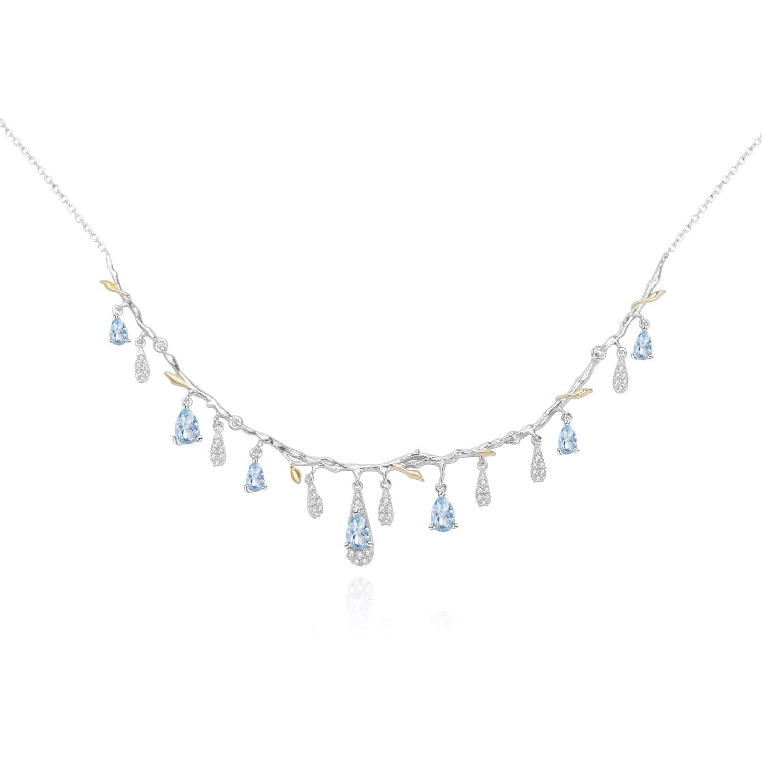 Water Drop Sky Blue Topaz Necklace