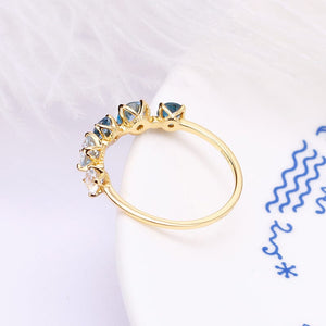 Blue Topaz Gradient Square Ring