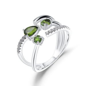 Starry Sky Chrome Diopside Open Ring