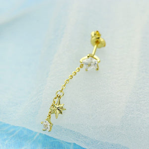 Stars Tassel Zirconia Earrings (single)