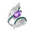 Amethyst/Chrysoprase Feather Ring