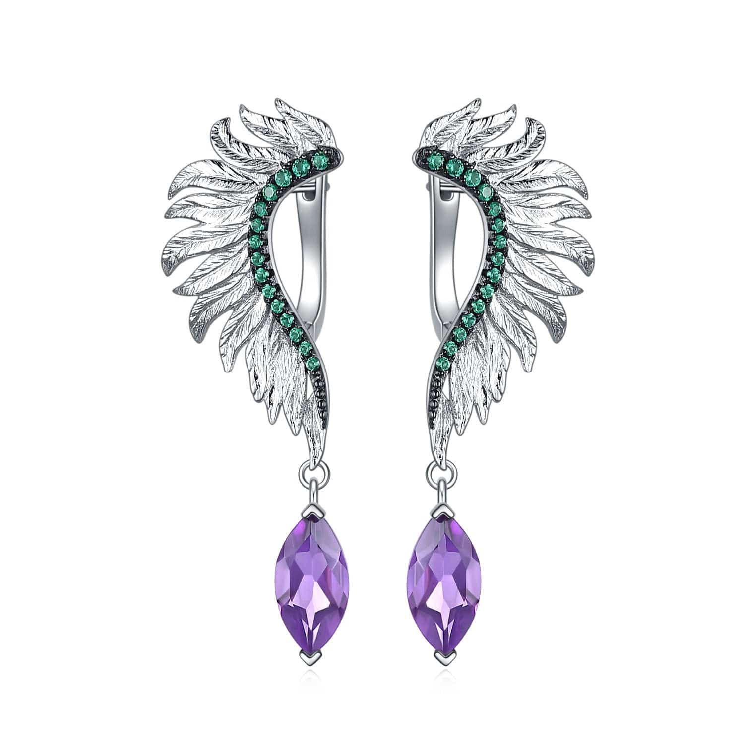 Feather Amethyst/Chrysoprase  Earrings