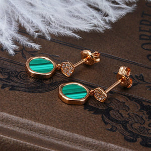 Irregular Malachite  Earrings