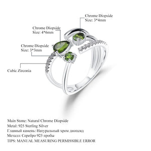 Starry Sky Chrome Diopside Open Ring