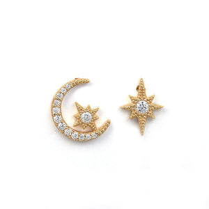 Moon and Star Earrings