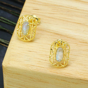 Labradorite Openwork Earrings